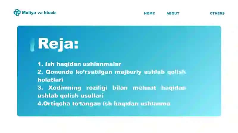 Hisoblangan ish haqidan ushlab qolish, ularni hisobga olish 2