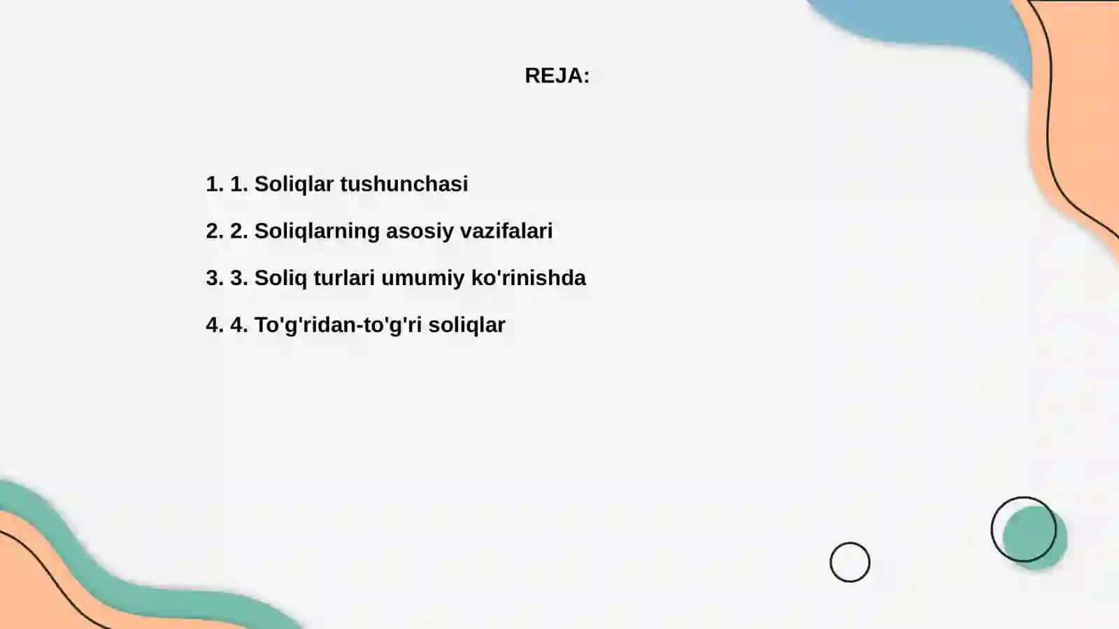 Soliqlar, ularning vazifalari va turlari 2