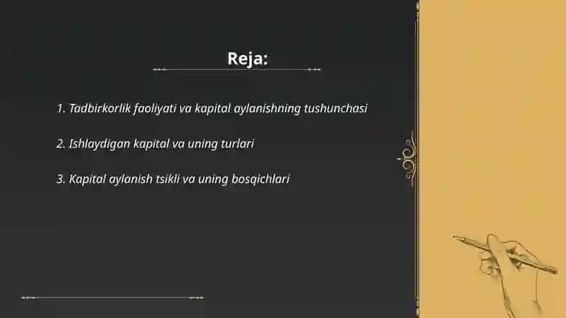 Tadbirkorlik faoliyati va kapital aylanish 2
