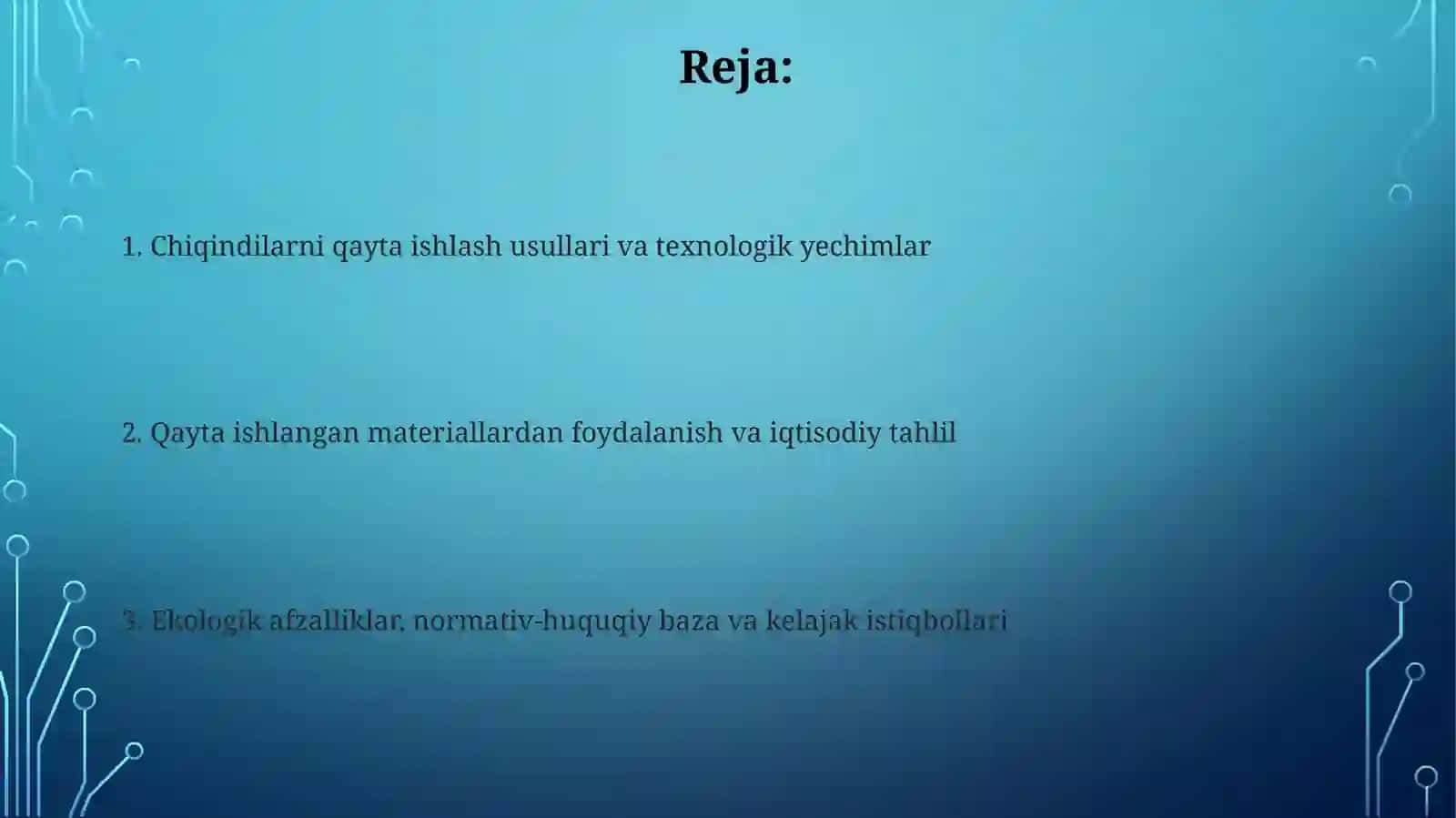 Chiqindilarni qayta ishlash asosida texnologiya yaratish 2