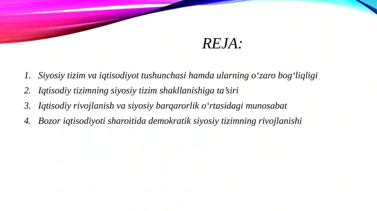 Siyosiy tizimga iqtisodiyotning ta’siri 2