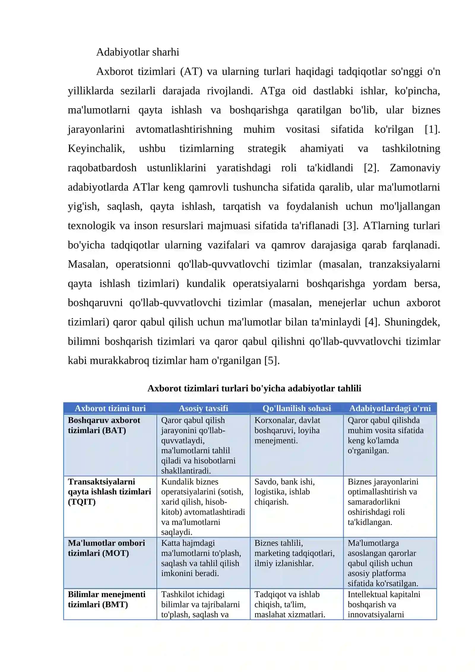 AXBOROT TIZIMLARI VA ULARNING TURLARI 2