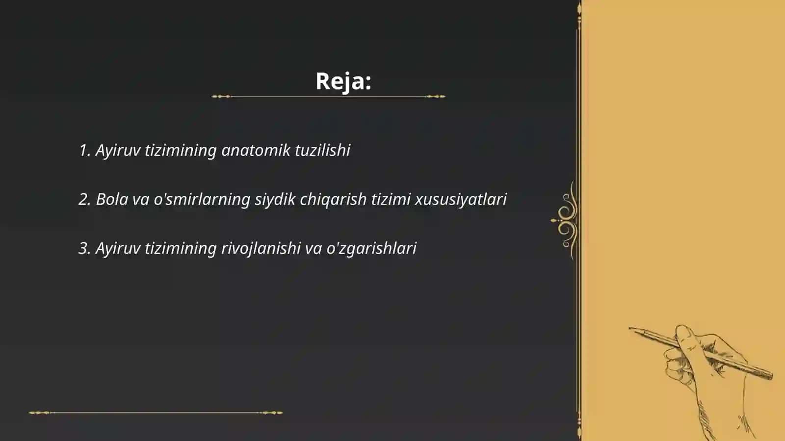 Ayiruv tizimining yosh xususiyatlari va gigiyenasi 2