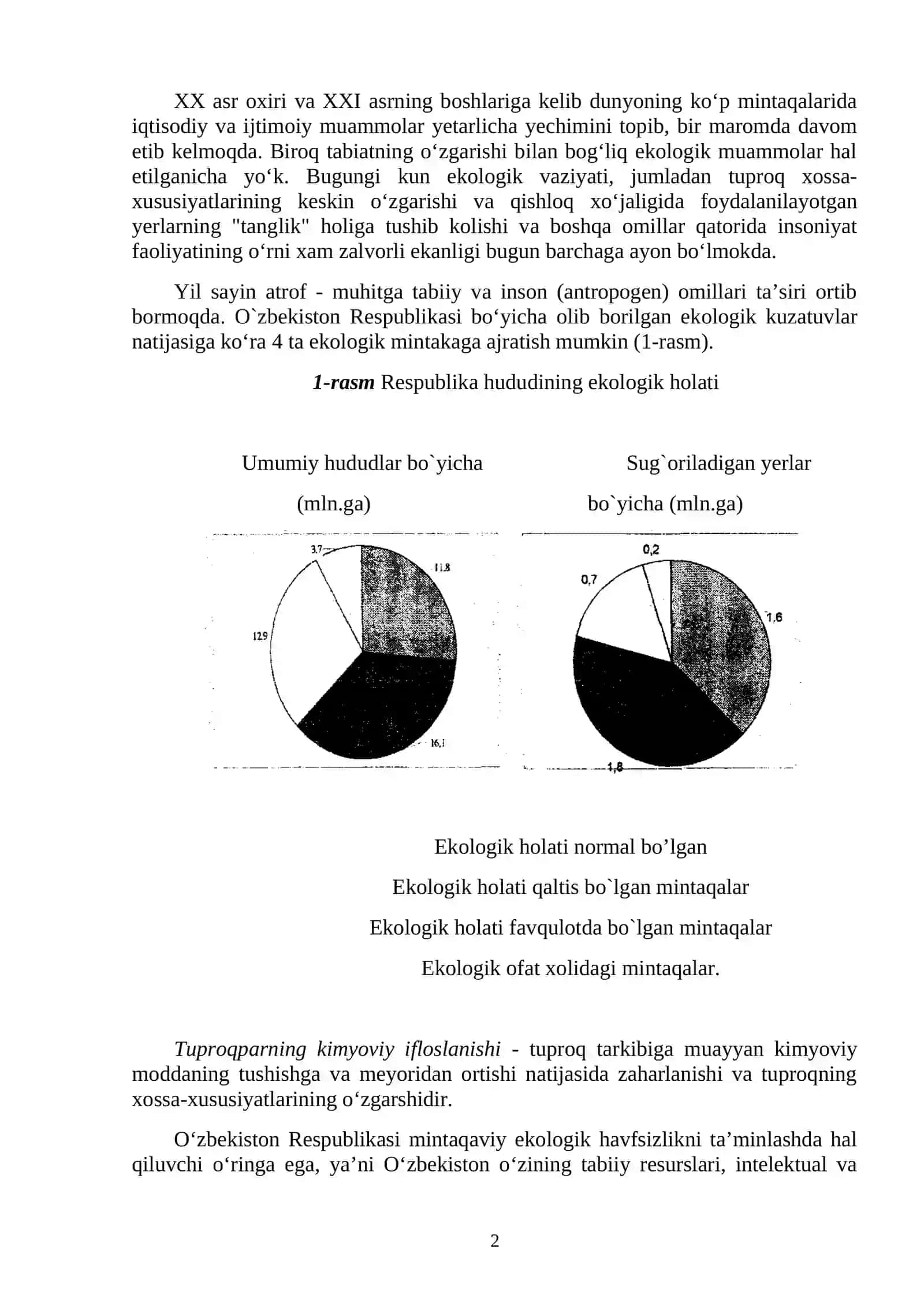 Tuproqlarni kimyoviy ifloslanish va muhofaza qilish 2