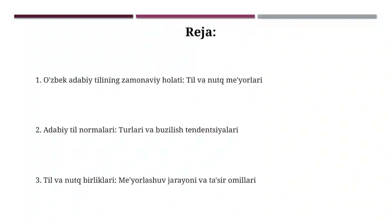 O'zbek adabiy tilining zamonaviy holati: Til va nutq me'yorlari 2