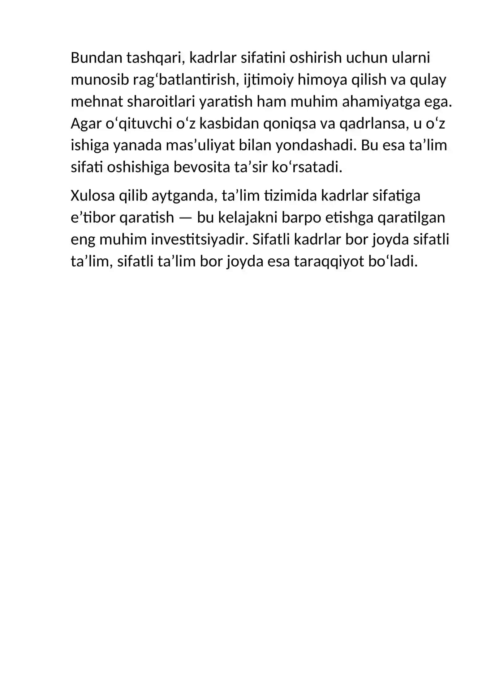 TALIMTIZIMIDA KADRLAR SIFATIGA ETIBOR 2