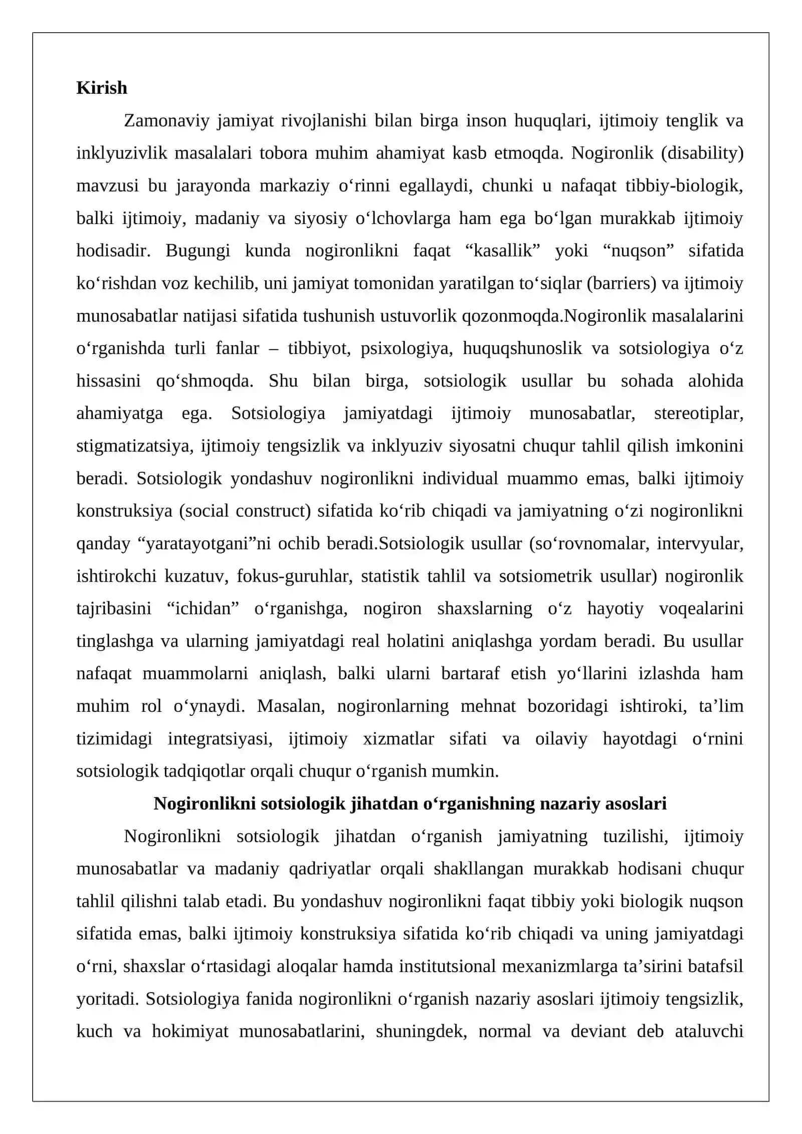 Nogironlik masalalarini o‘rganishda sotsiologik usullarning o‘rni va roli 2