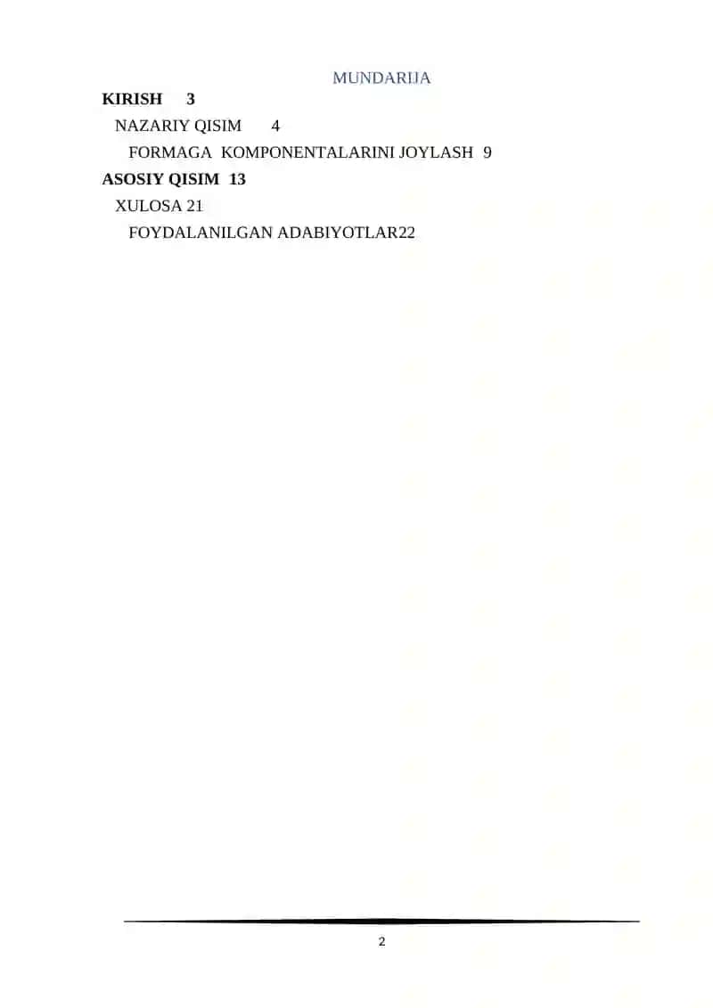 Dasturlash asoslari (kurs ishi) 2
