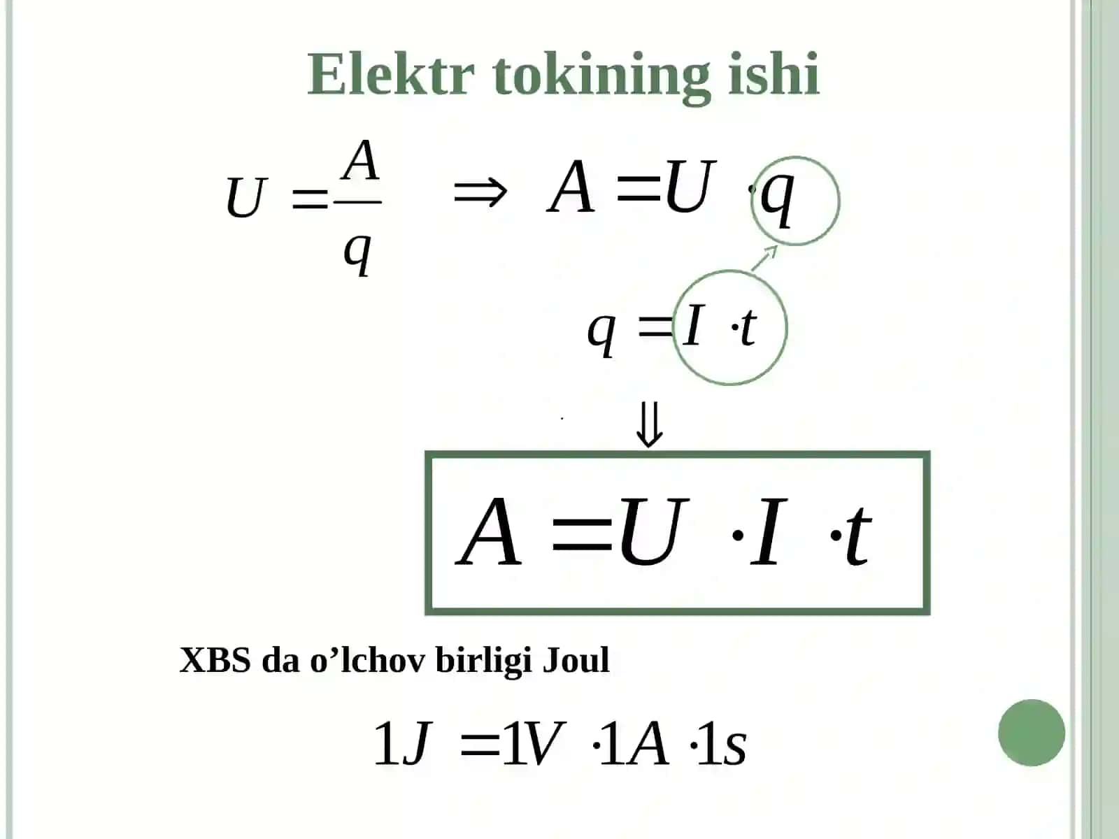ELEKTR TOKINING ISHI VA QYVVATI 2