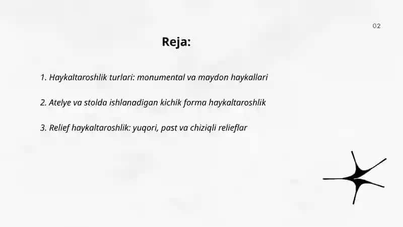 Haykaltaroshlik turlari va moddiy texnik vositalari haykaltaroshlik tarkibi teksturada ifoda etish vositalari 2