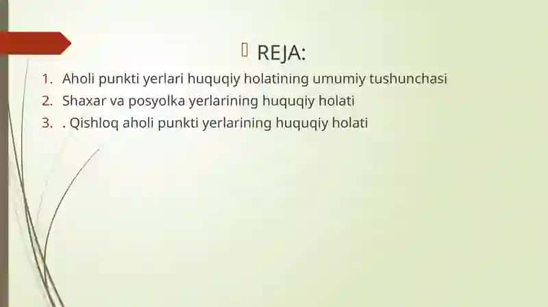 Aholi Punktlari Yerlarining Huquqiy Holati 2