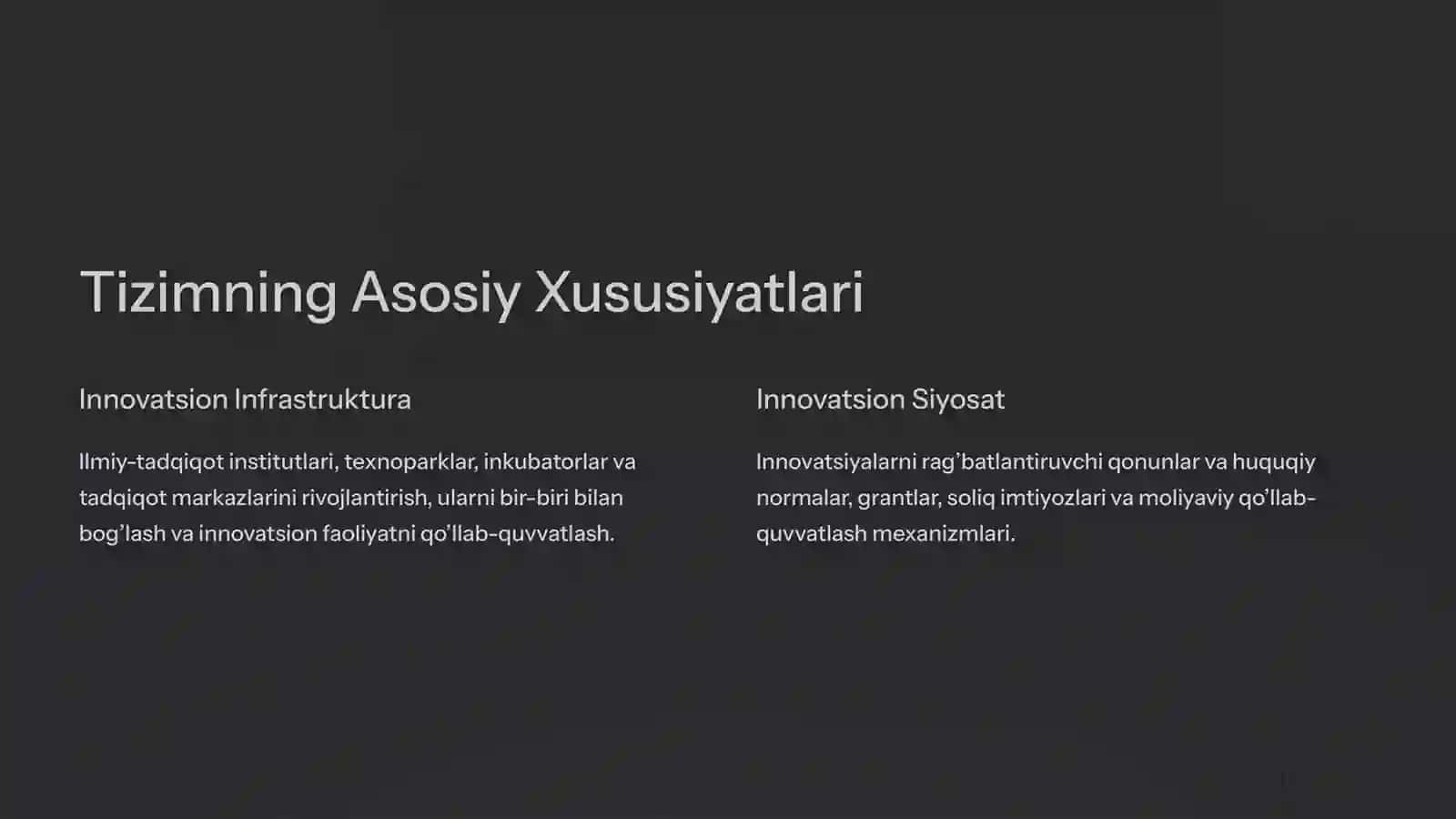 O’zbekiston Milliy Innovatsion Tizimi: Rivojlanish va Imkoniyatlar 2