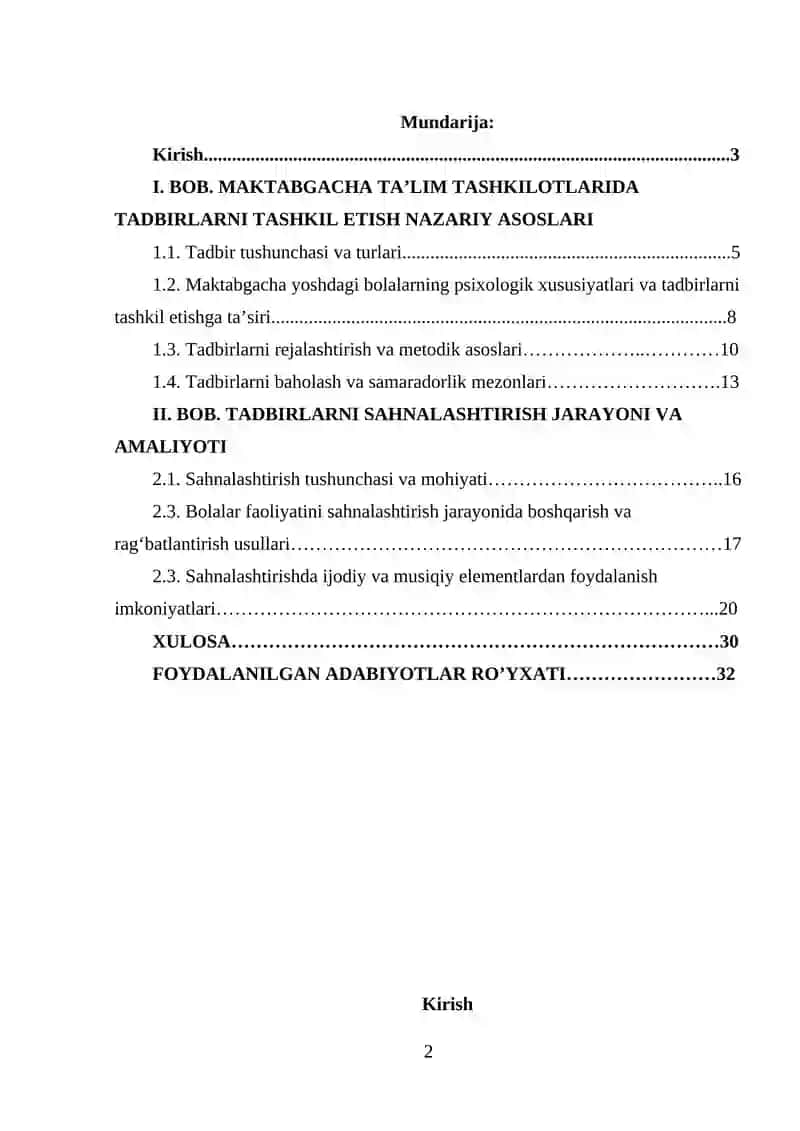 Maktabgacha ta’lim tashkilotlarida tadbirlarni tashkil etish va sahnalashtirish 2