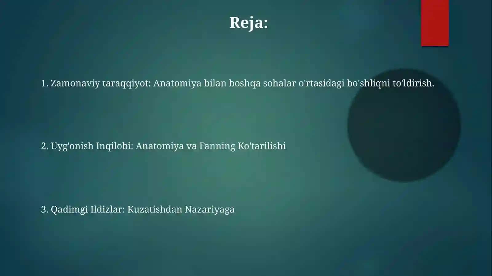 Anatomiya fanining rivojlanishi tarixi va boshqa fanlar bilan aloqasi 2