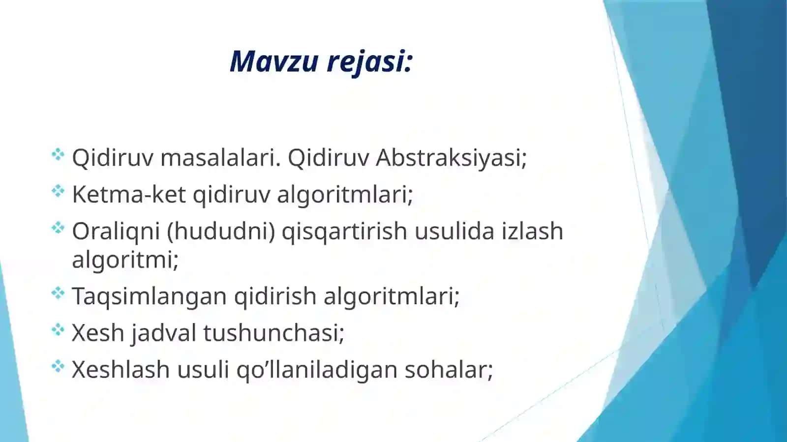 Qidiruv masalalari. Qidiruv Abstraksiyasi 2