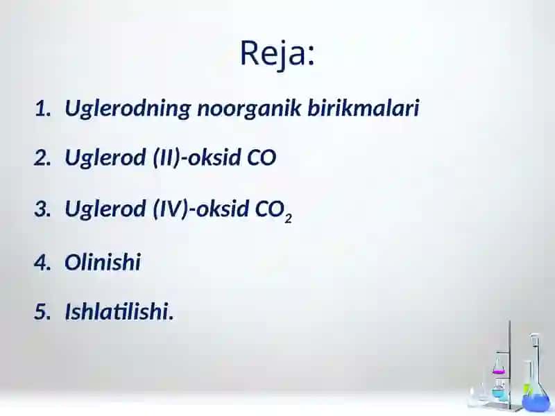 Uglerodning noorganik birikmalari 2