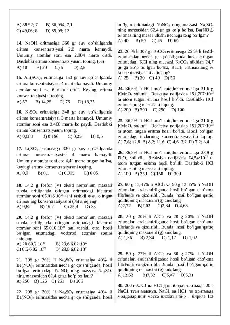 Ca(OH)2 eritmasi natijalarini aniqlash 2
