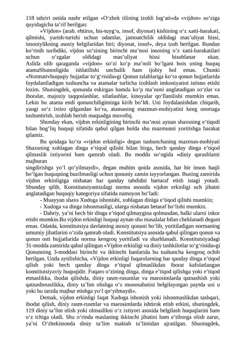 O’zbekistonda davlatning din va diniy tashkilotlar bilan munosabati 2