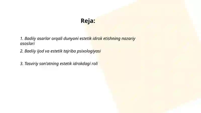 Badiiy asarlar orqali dunyoni estetik idrok etishning nazariy asoslari 2