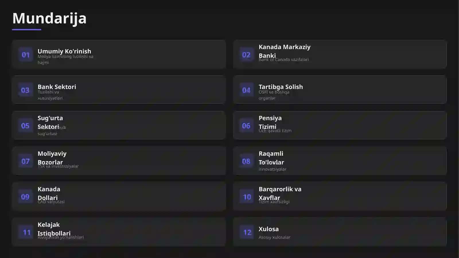 Kanadaning moliya tizimi 2