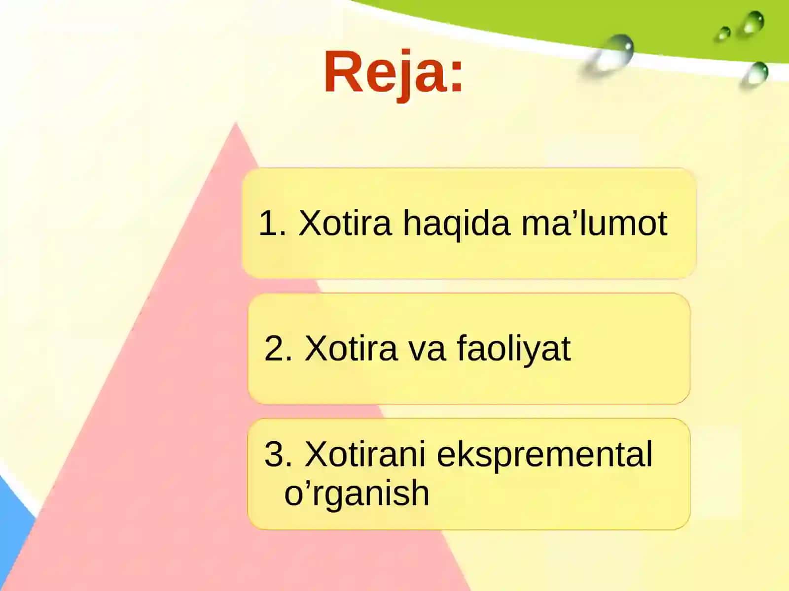 Xotiravafaoliyat.Xotiranieksprementalo’rganish 2