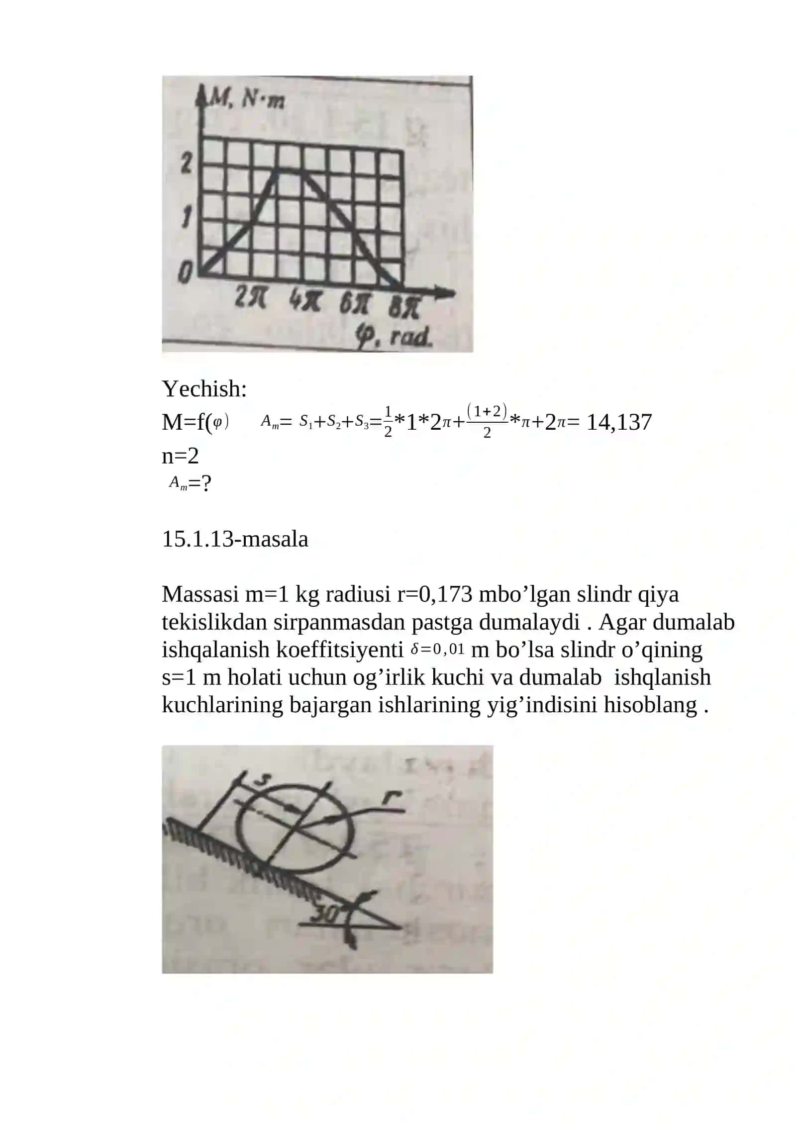 Nazariy mehanika fanidan tayyorlagan mustaqil ishisi 2