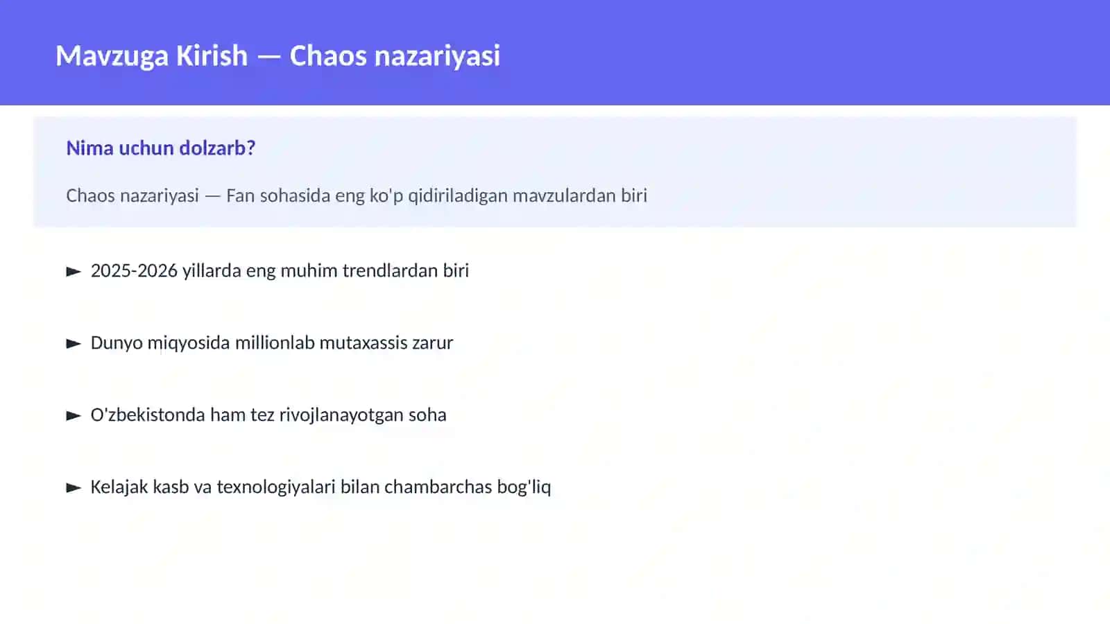 Chaos nazariyasi 2