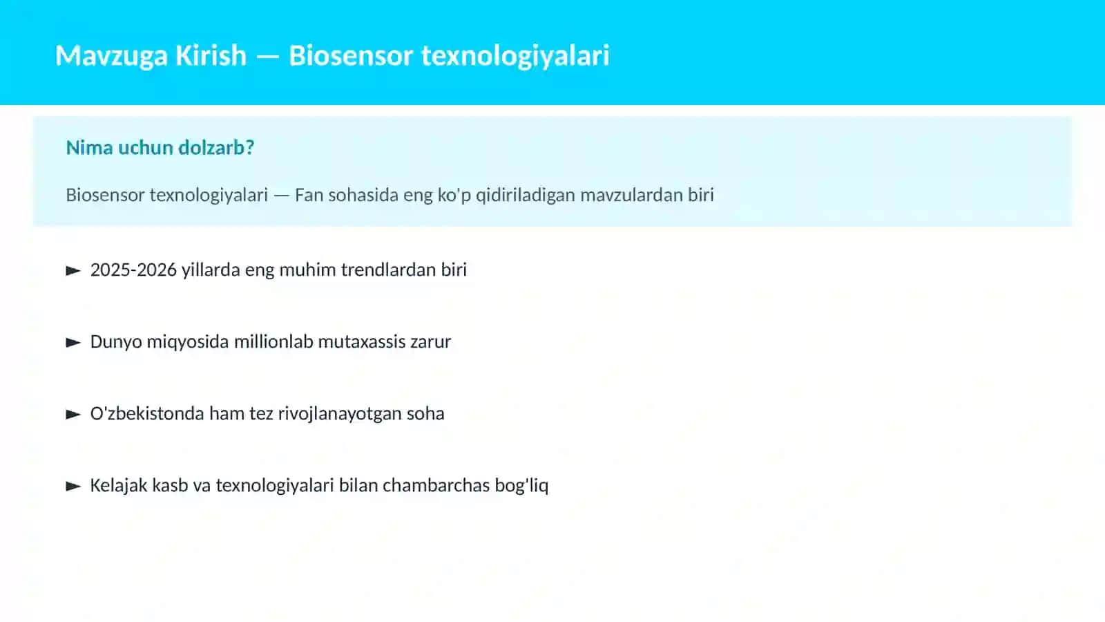 Biosensor texnologiyalari 2