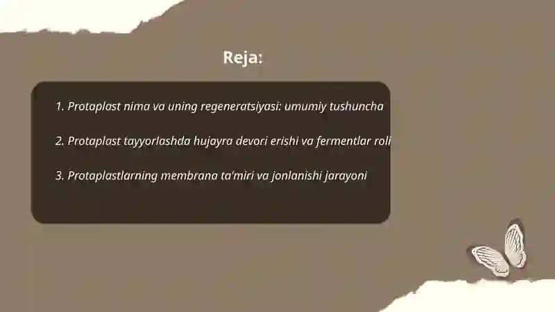 Protaplastlarning regeneratsiyasi (yangilanishi) 2