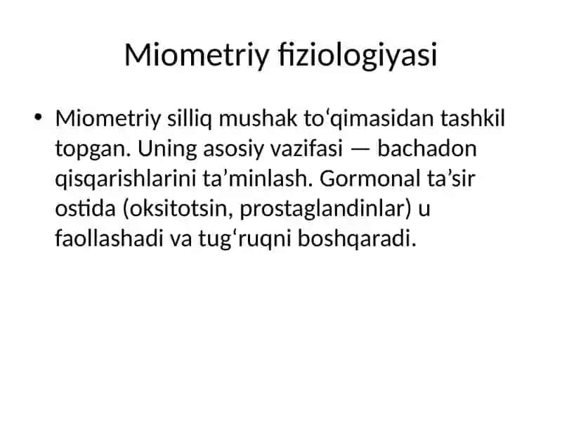 Miometriy va narkoz vositalari 2