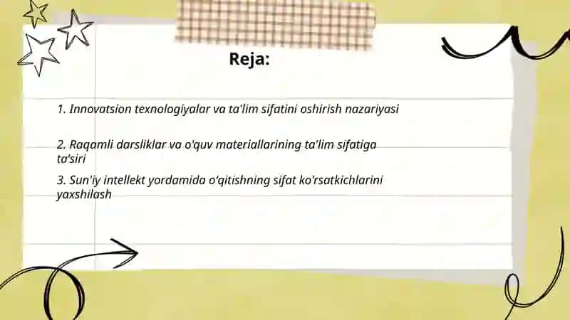 Innovaciyalıq texnologiyalar bilimlendiriw sipatın asınw deregi sipatında 2