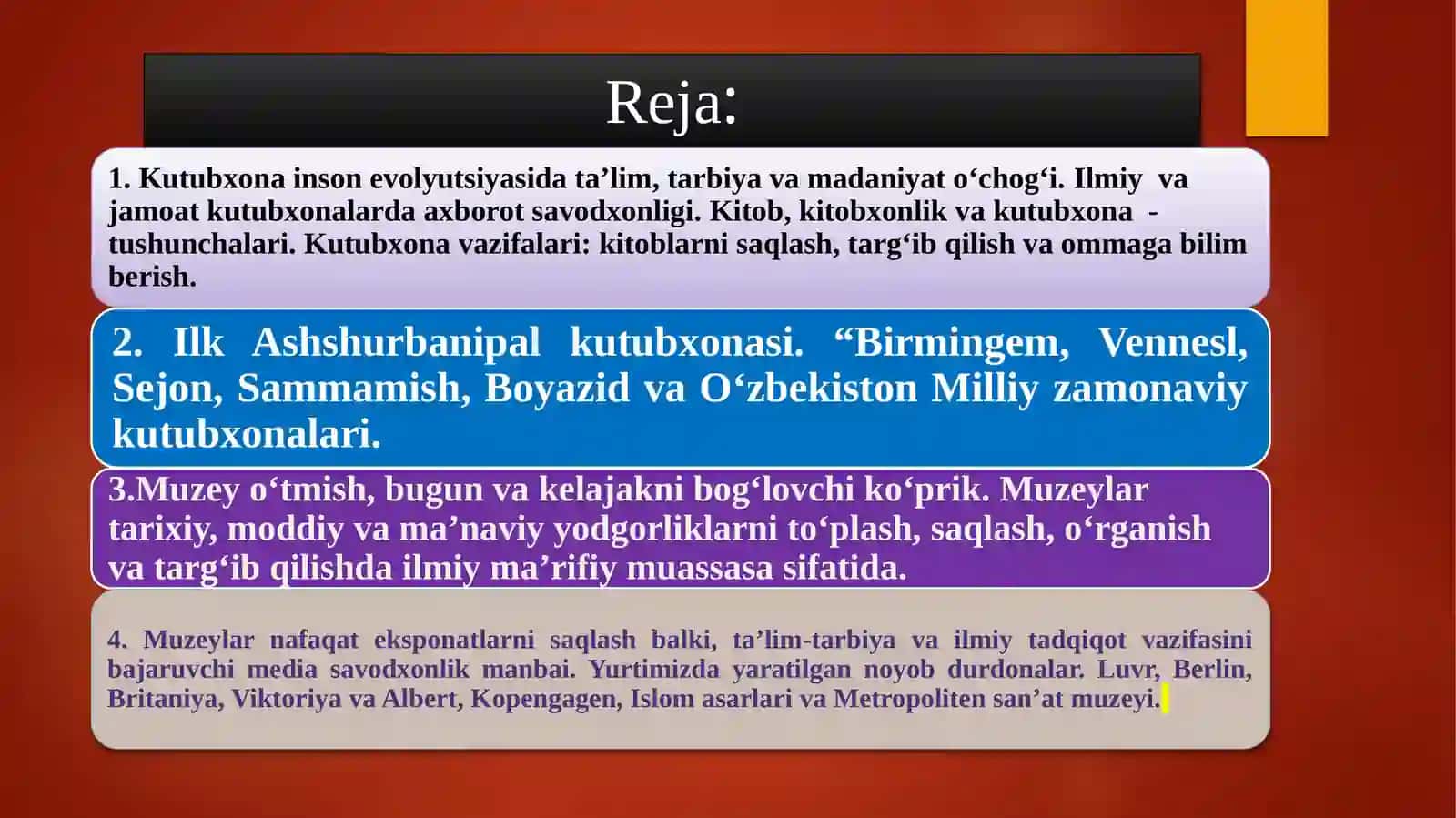 Kutubxona va muzey – talim, tarbiya va axborot makoni 2