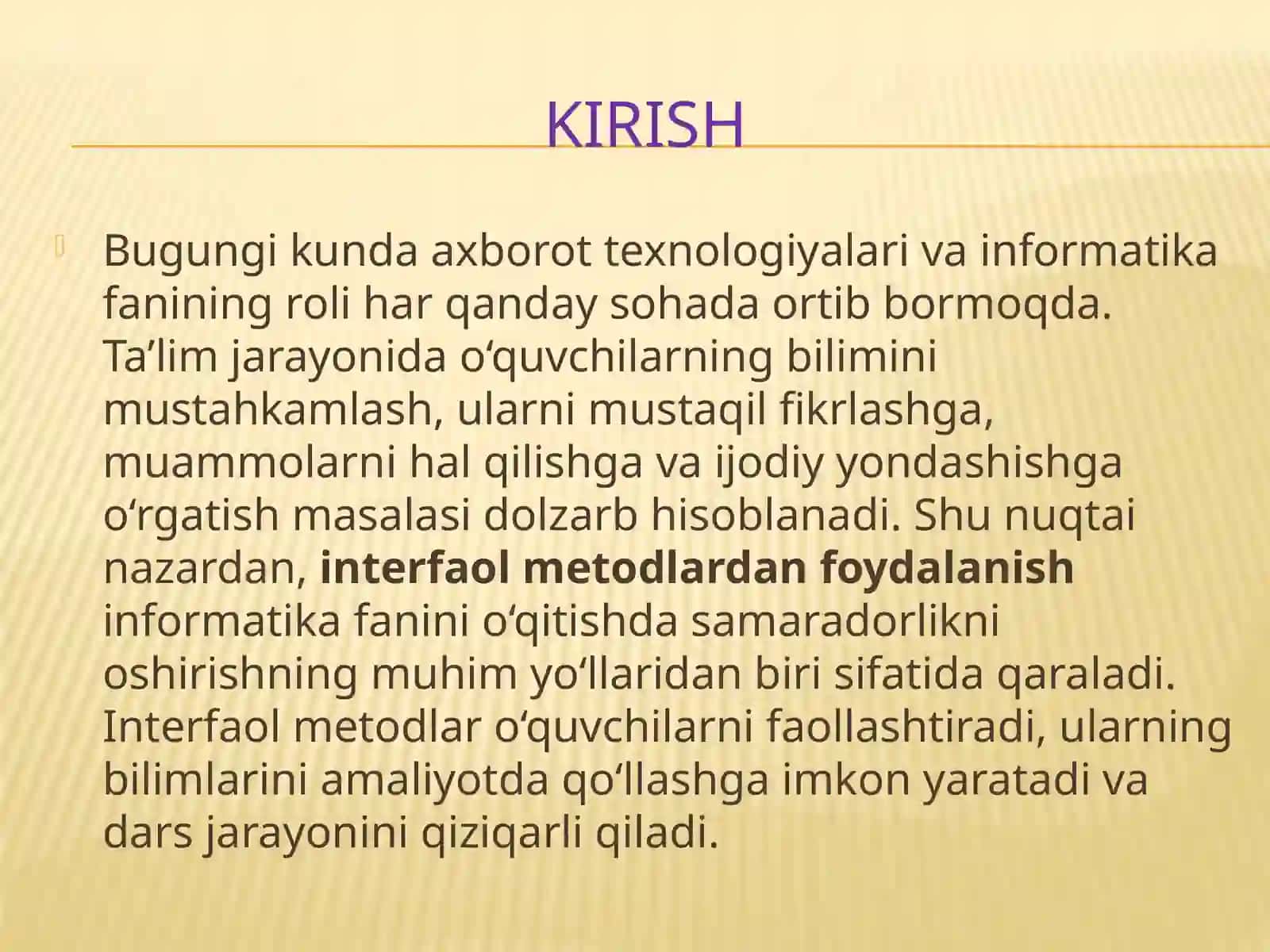 INTERFAOL METODLARDAN FOYDALANISH 2