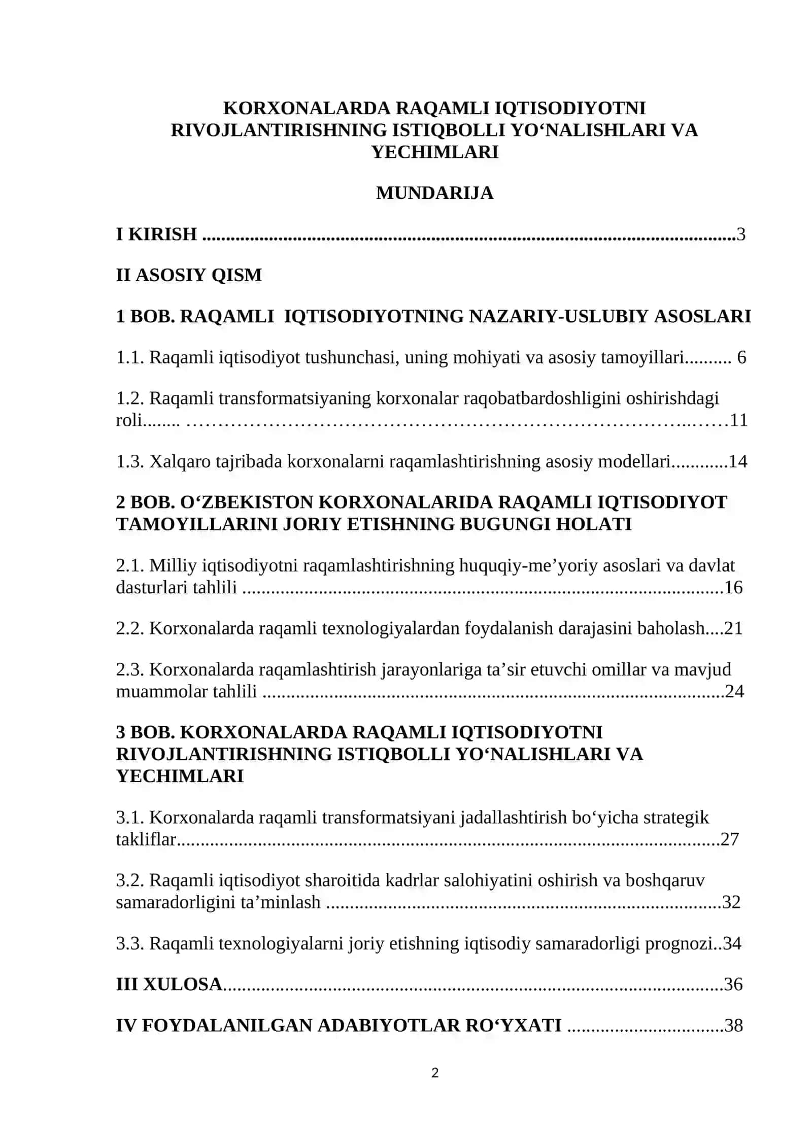 KORXONALARDA RAQAMLI IQTISODIYOTNI RIVOJLANTIRISHNING ISTIQBOLLI YO‘NALISHLARI VA YECHIMLARI 2