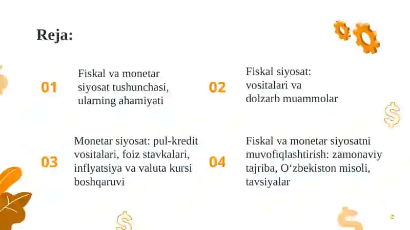Fiskal va monetar siyosat 2