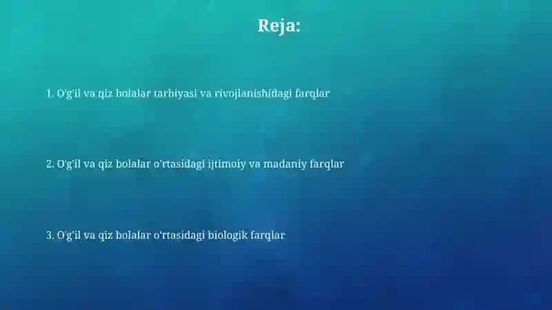 O'gil va qiz bolalarda gender farqlar 2
