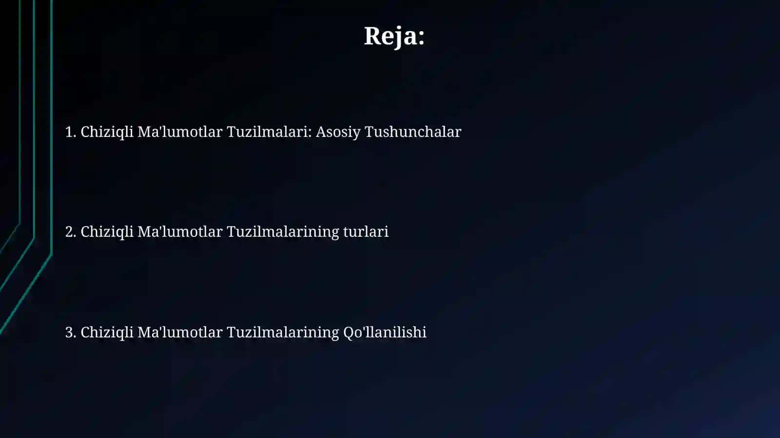Chiziqli ma’lumotlar tuzilmalari: asosiy tushunchalarvaqо‘llanilishi 2