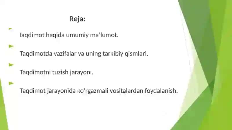 Taqdimot nutqi 2
