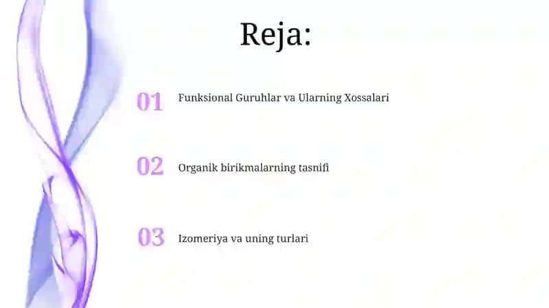 Organik birikmalarning klassifikatsiyasi va nazariy qonuniyatlari 2