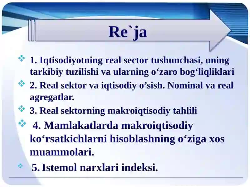 Dinamik makro iqtisodiy tahlil realsektor 2