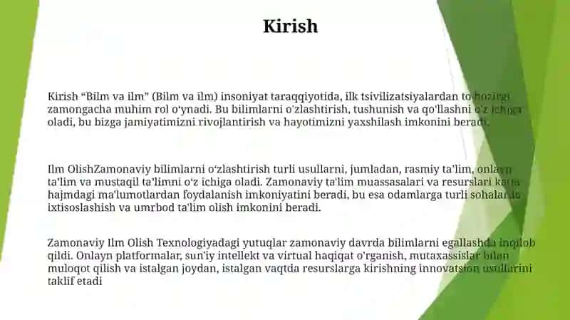 Bilm Va Ilm. Zamonaviy Ilm Olish 2
