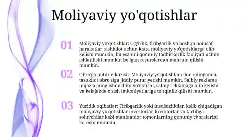Tashkilot Uchun Firibgarlikning Oqibatlari 2