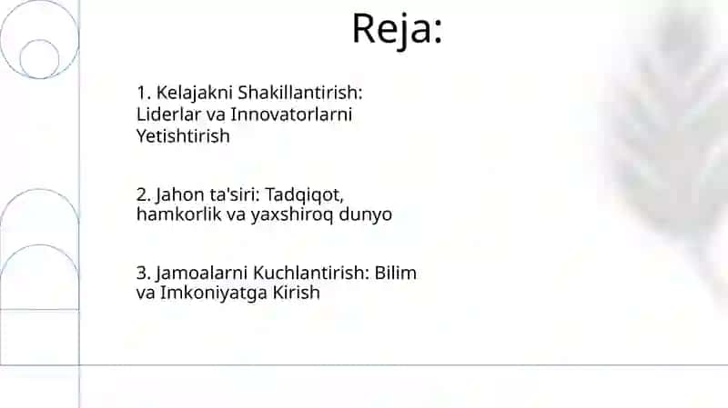 Kelajakni Shakillantirish: Liderlar va Innovatorlarni Yetishtirish 2