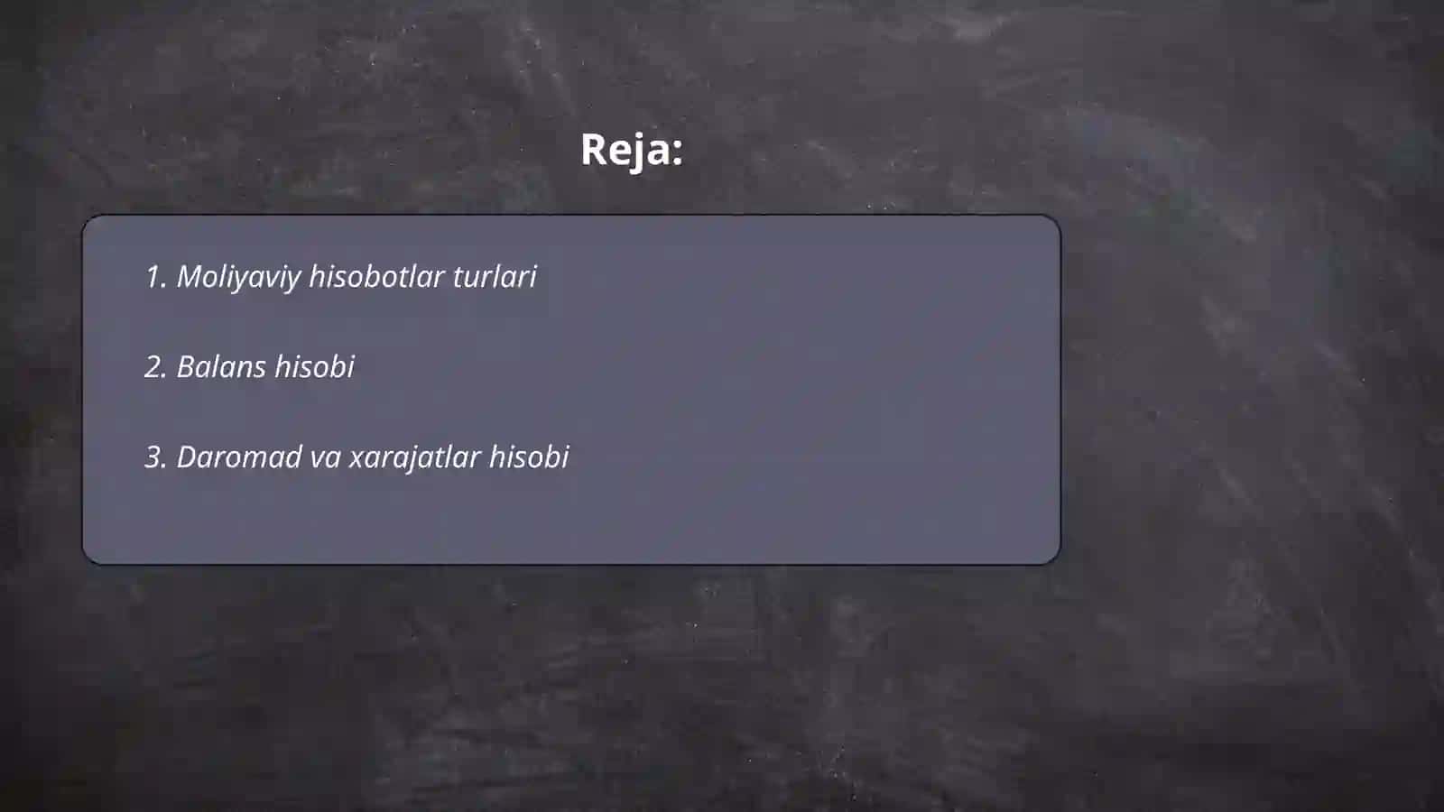 Moliyaviy hisob faniga kirish 2