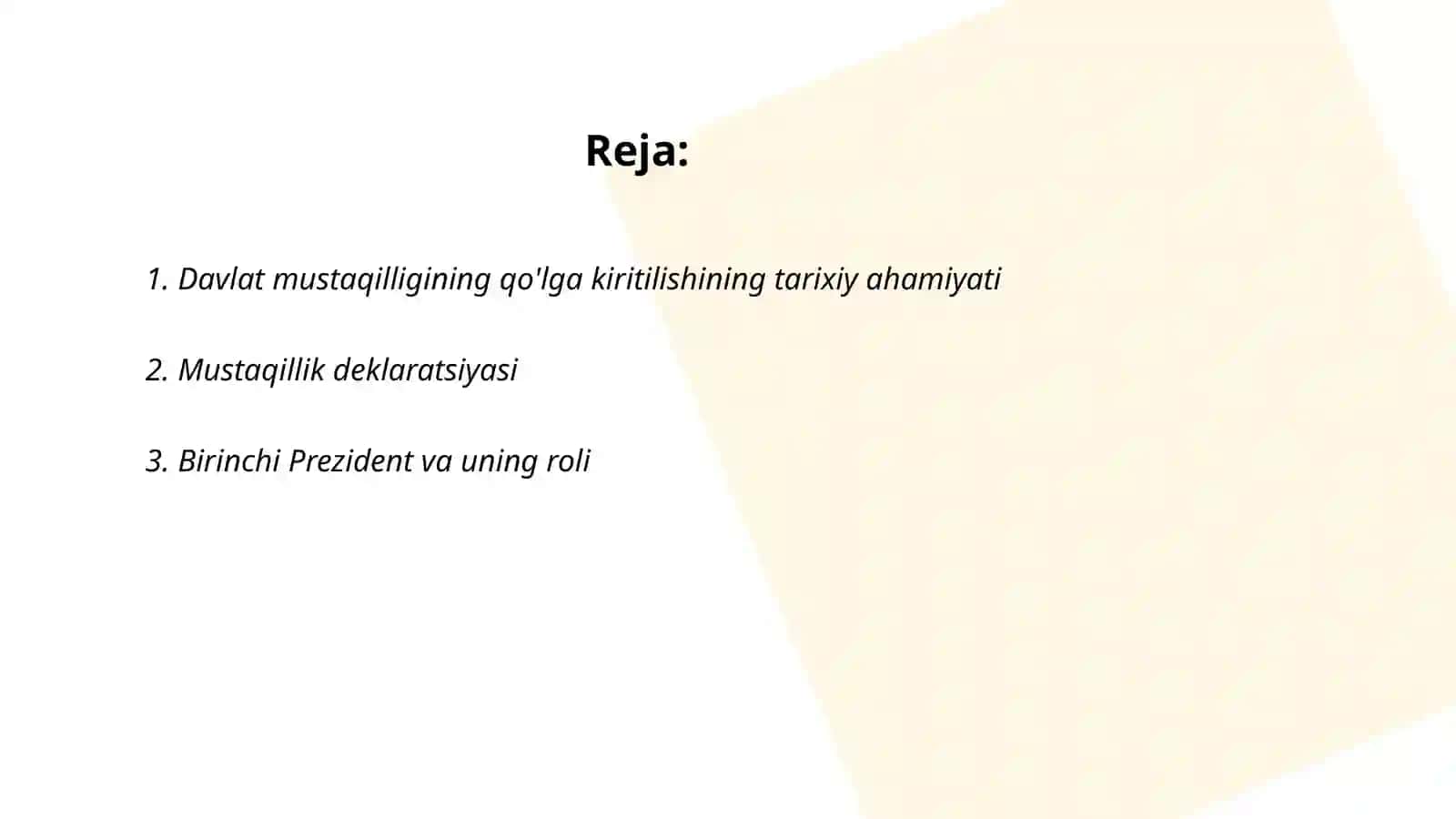 Davlat Mustaqilligining Qo'lga Kiritilishi 2
