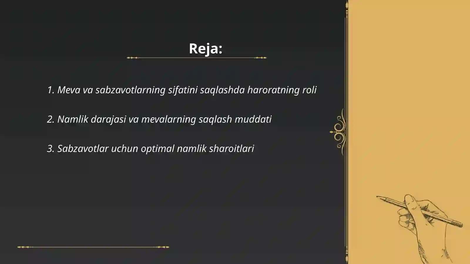 Meva sabzavotlarni saqlashda namlik va haroratning urni 2