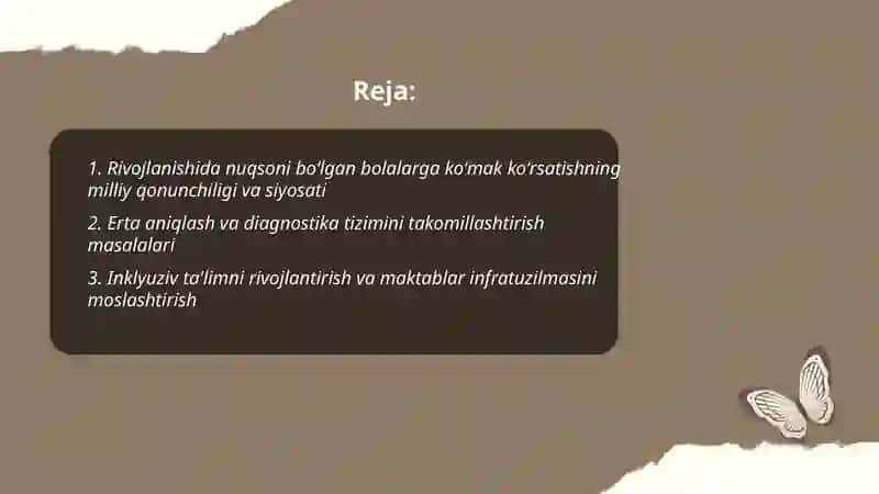 Rivojlanishida nuqsoni boʻlgan bolalarga yordam berish tizimini rivojlantirishning dolzarb masalalari 2