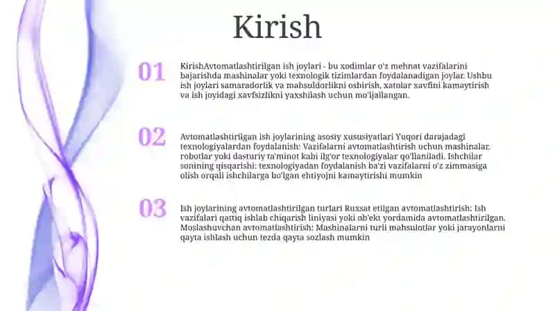Avtomatlashtirilgan Ish Joylarining Tamoyillari, Turkumlanishi Va Xususiyatlari 2