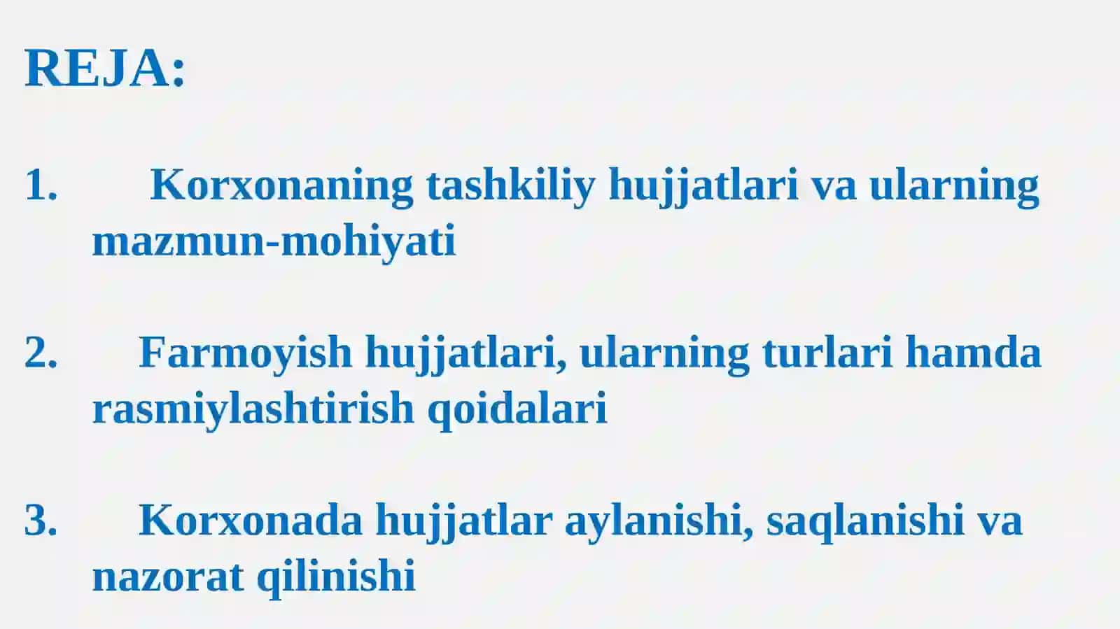 Korxonaning tashkiliy farmoyish hujjatlari 2