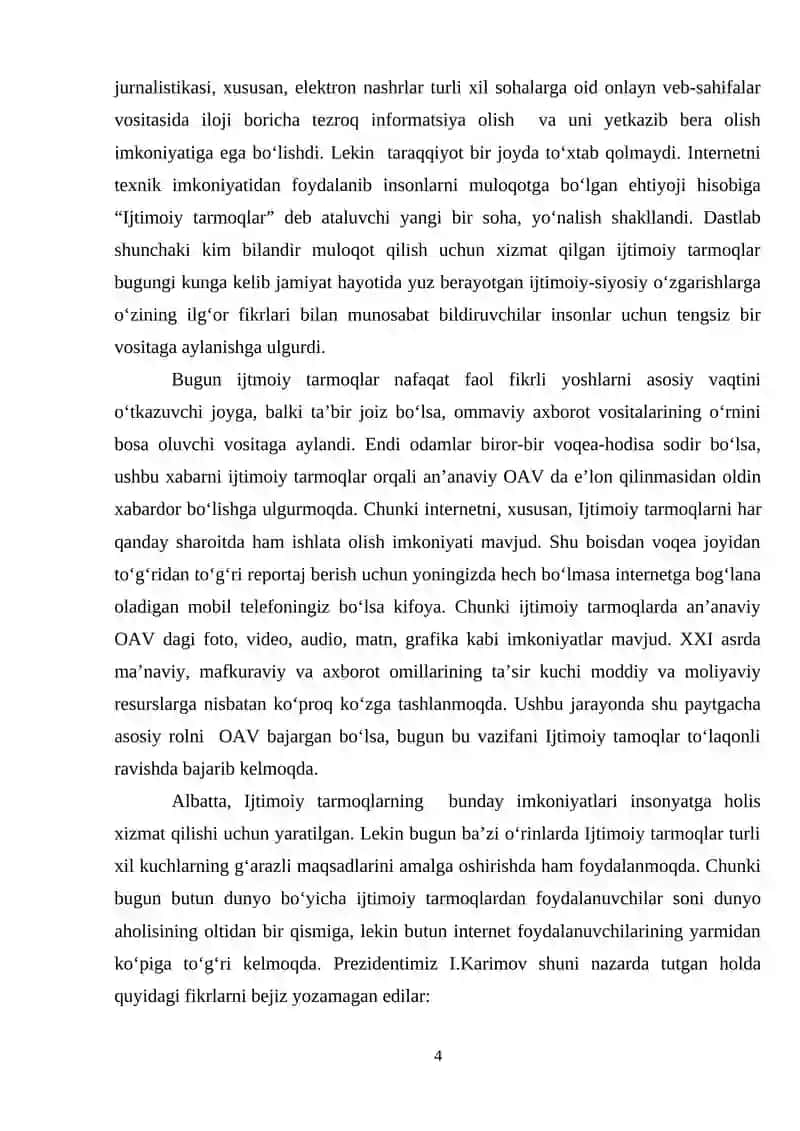 IJTIMOIY TARMOQLARDA ONLAYN JURNALISTIKA XUSUSIYATLARI 2